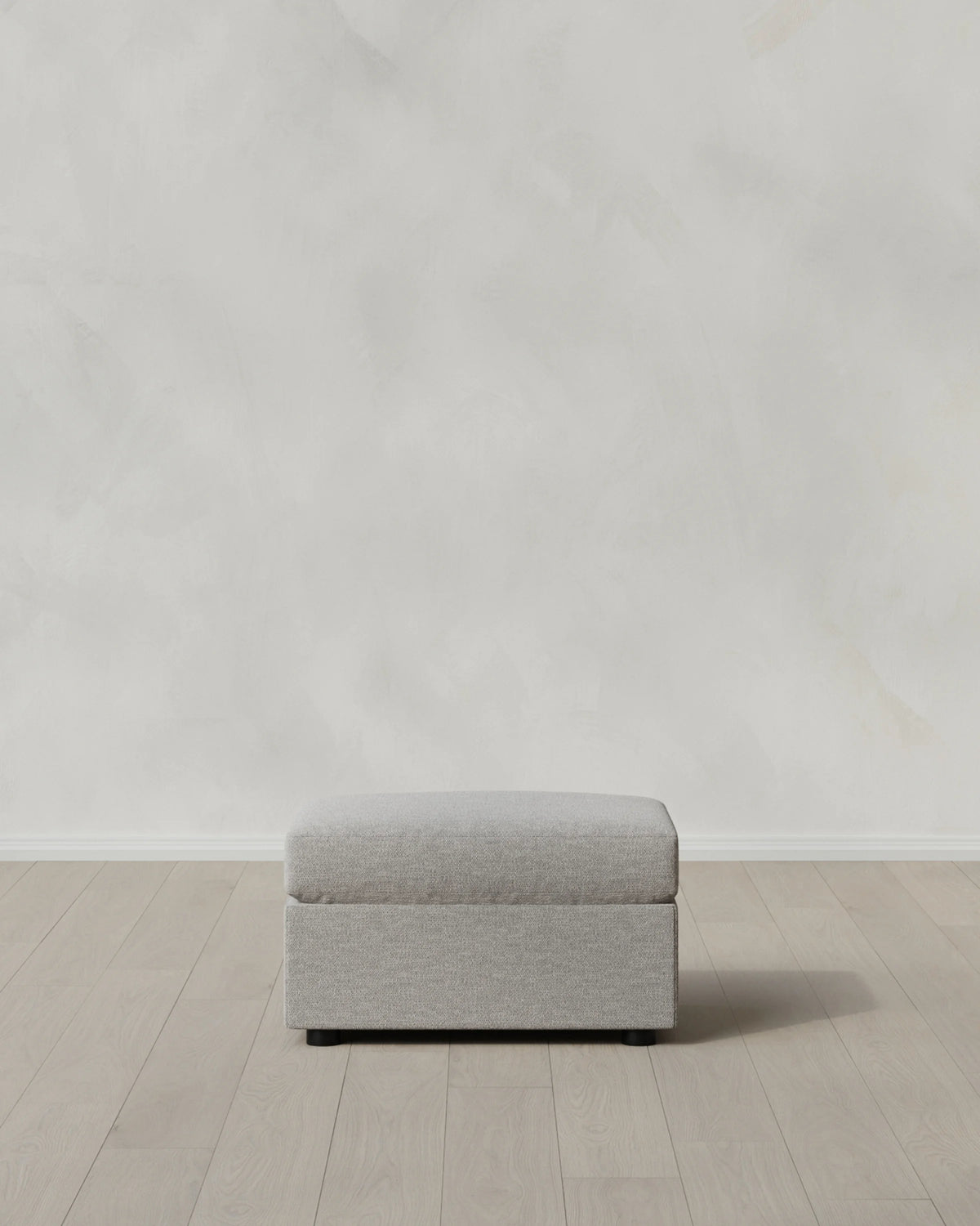 Brennan Ottoman in Performance Basketweave - One Size / Flax