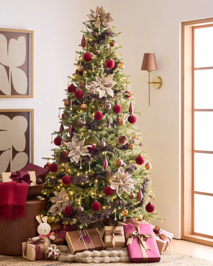 Spruce Artificial Christmas Tree: Lit - 7' / Forest Green