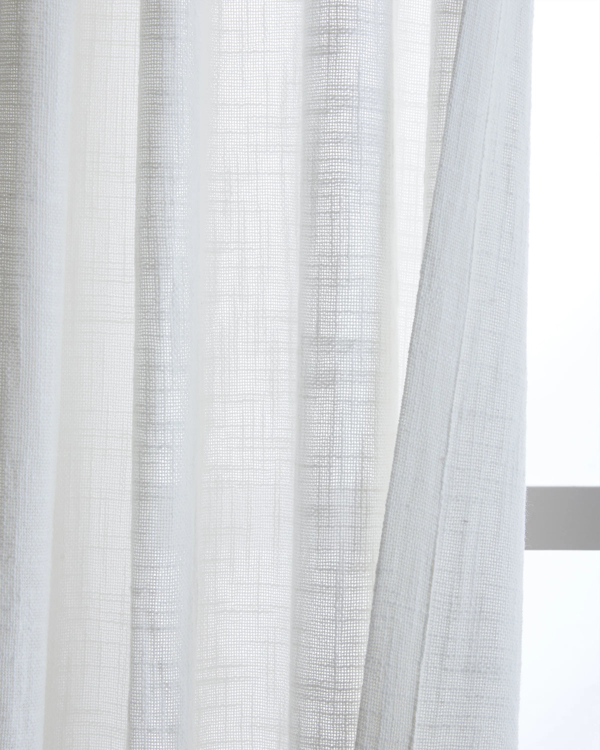 Cotton Sheer Curtain Set (Set of 2) - 48x84 / White