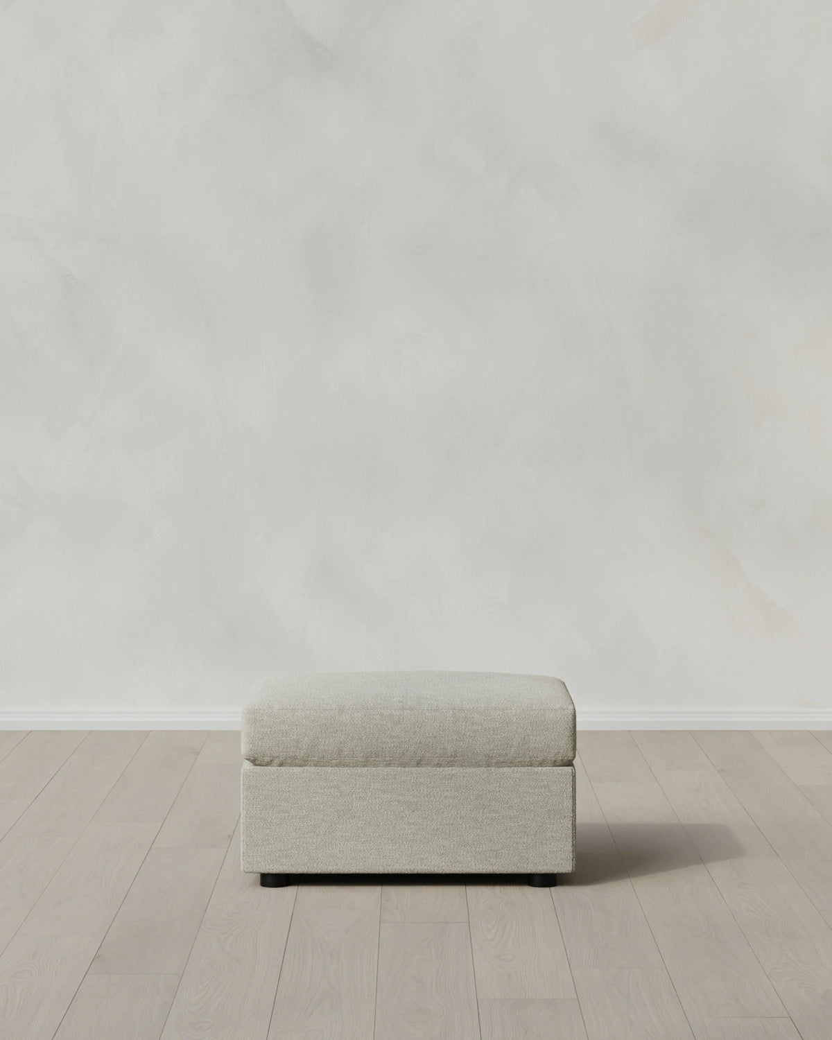 Brennan Ottoman in Performance Basketweave - One Size / Flax