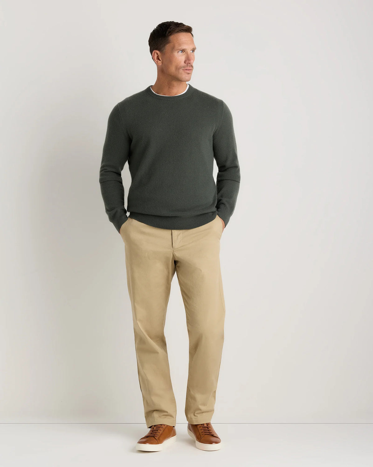 Mongolian Cashmere Crewneck Sweater - XS / Black