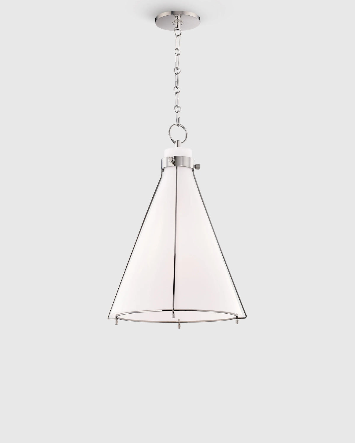 Iron and Opal Glass Conical Pendant Light - One Size / Brass