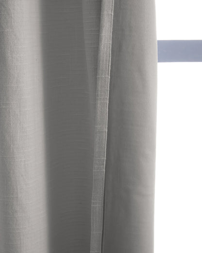 Cotton Slub Room Darkening Curtain - Single Panel - 48x84 / White
