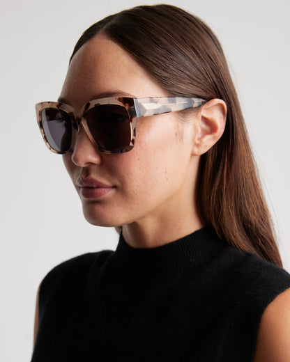 Addison Polarized Acetate Sunglasses - One Size / Tan Tortoise with Grey Lens