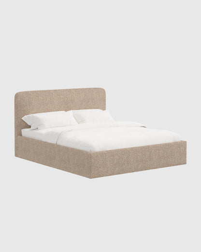 Plush Boucle Curved Bed - Full / Ivory