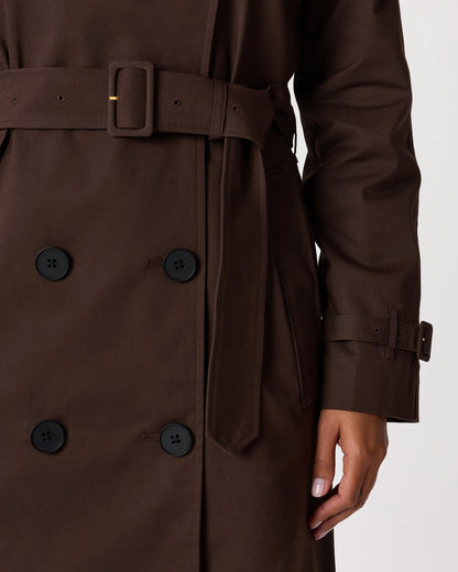 Comfort Stretch Long Trench Coat - XS / Dark Khaki