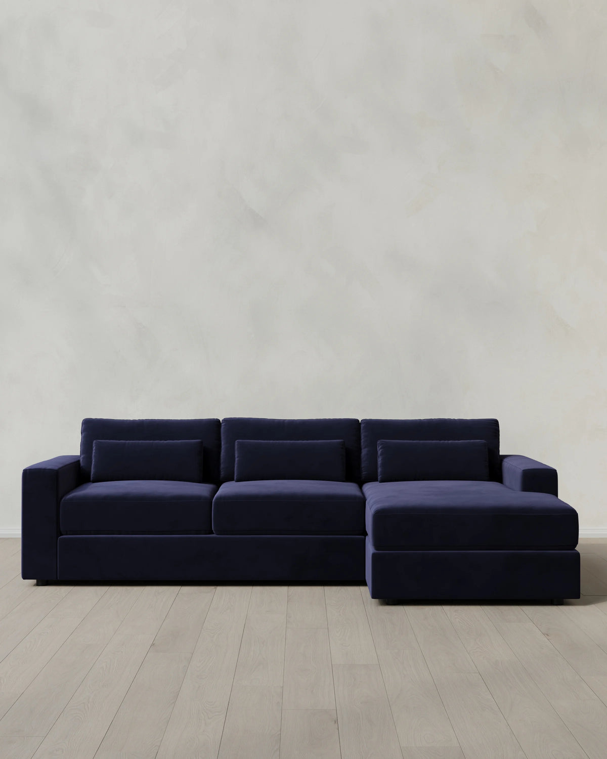 Ashford Deep Seat Chaise Sectional in Performance Velvet - 119" Right Arm / Rust