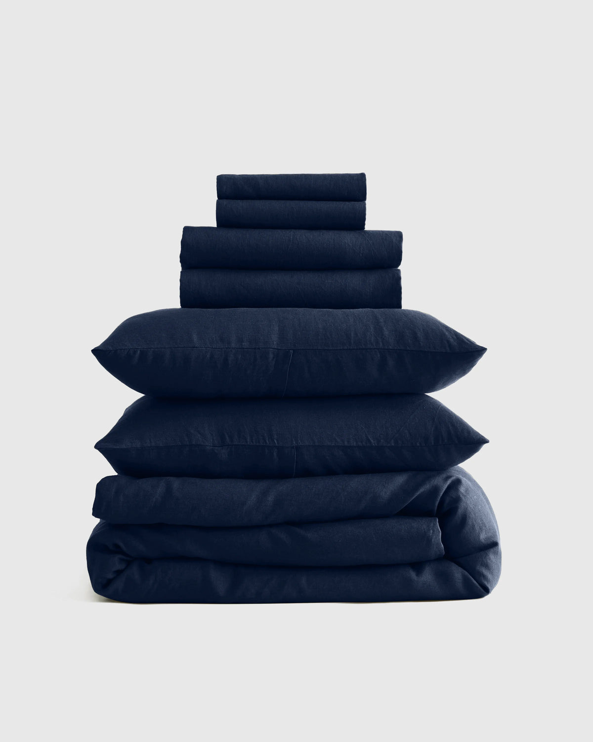European Linen Deluxe Bedding Bundle - Twin / Willowleaf/White Stripe