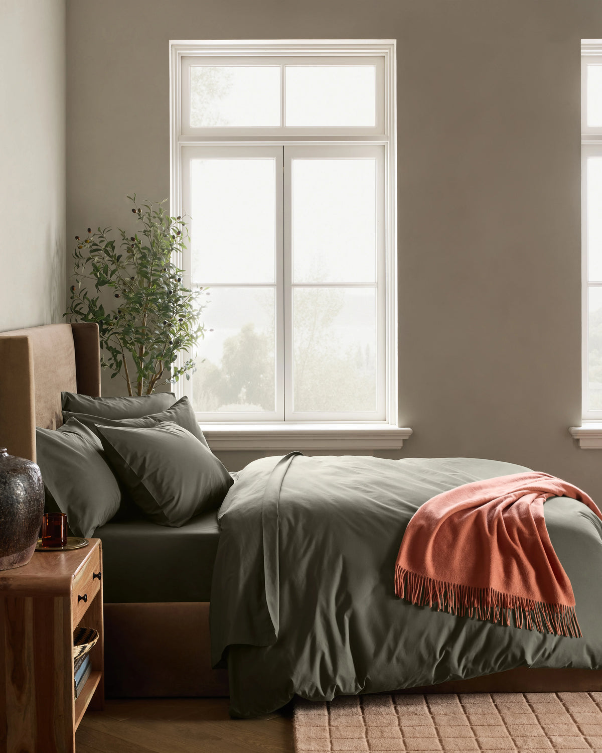 Organic Crisp Percale Deluxe Bedding Bundle - Twin / White