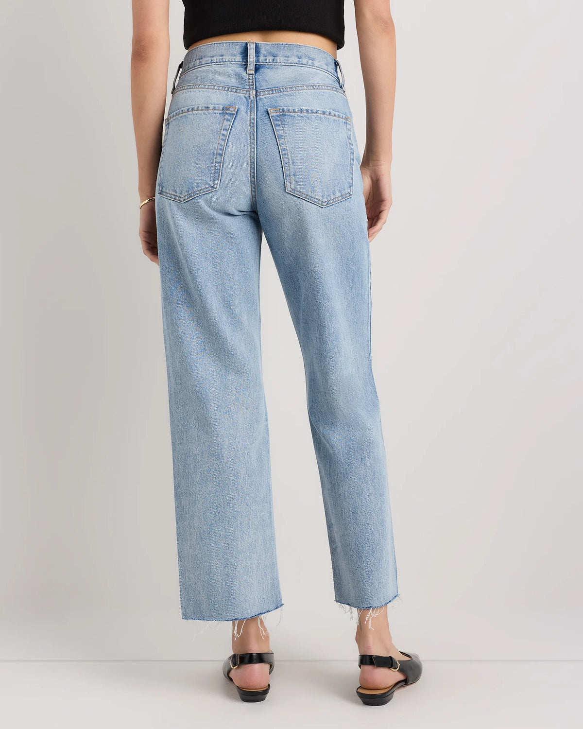 Bella Rigid Straight Jeans - 24 / Powder Blue Raw Hem