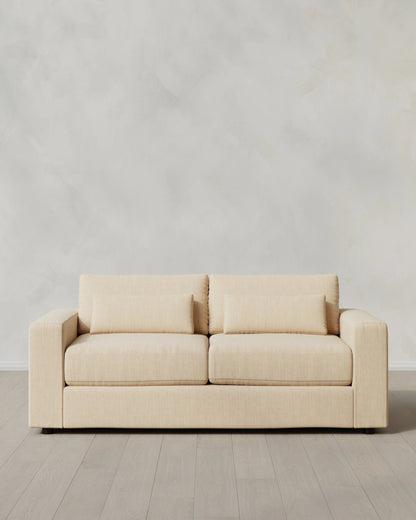 Ashford Deep Seat Sofa in Performance Chenille Linen Blend - 7ft / Snow