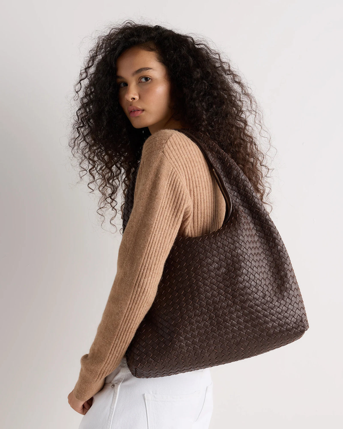 Elodie Handwoven Shoulder Bag - One Size / Black
