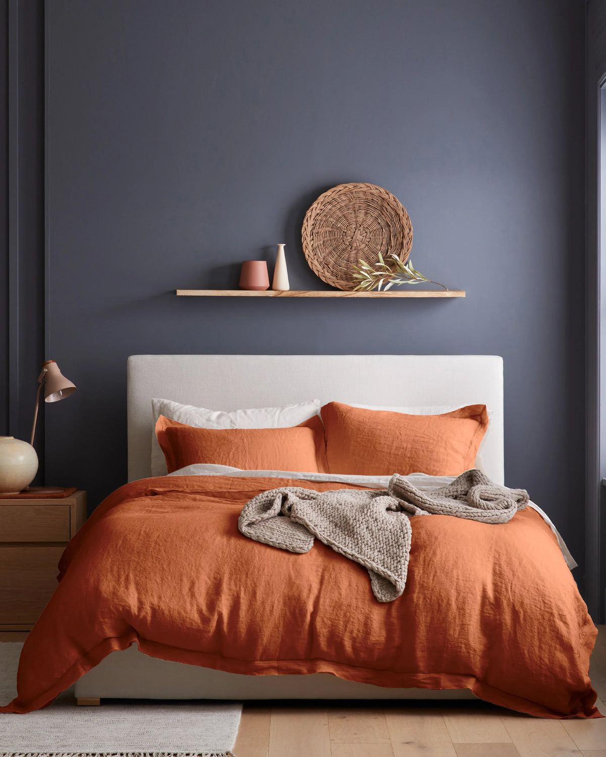 European Linen Double Flange Duvet Cover - Twin / Pine