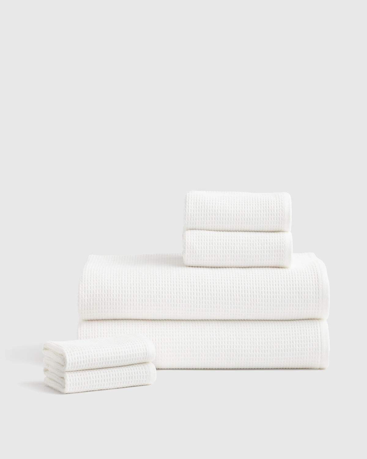 Turkish Waffle Terry Bath Sheet Bundle - One Size / White