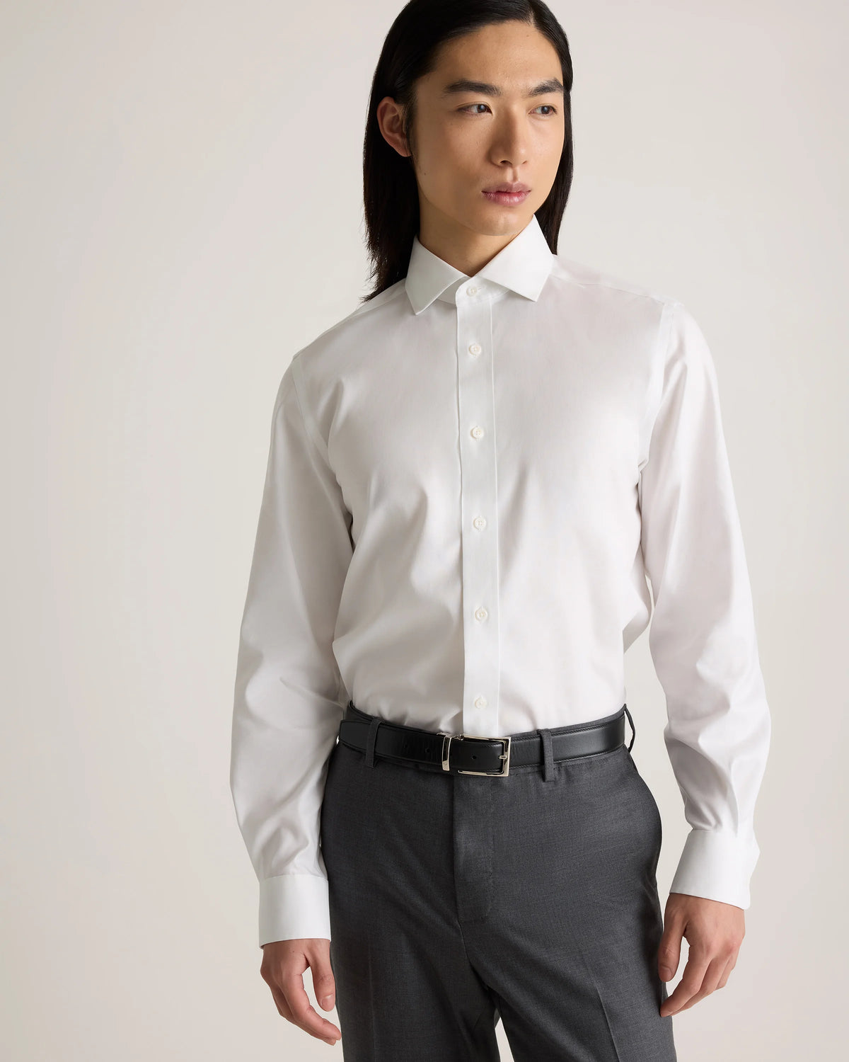 Organic Cotton Oxford Non-Iron Dress Shirt - S / Bold Black