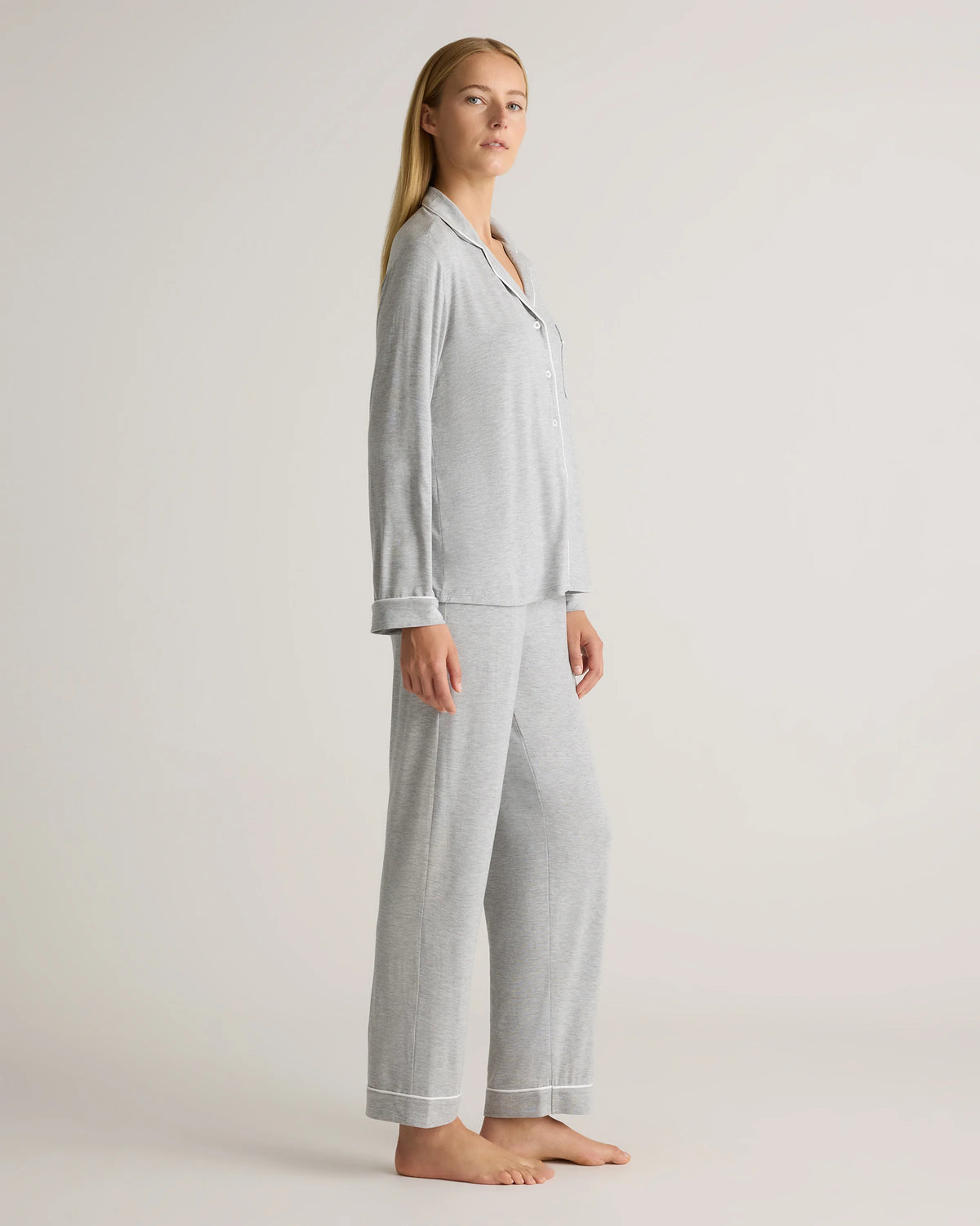 Bamboo Jersey Long Sleeve Pajama Set - XS / True Black