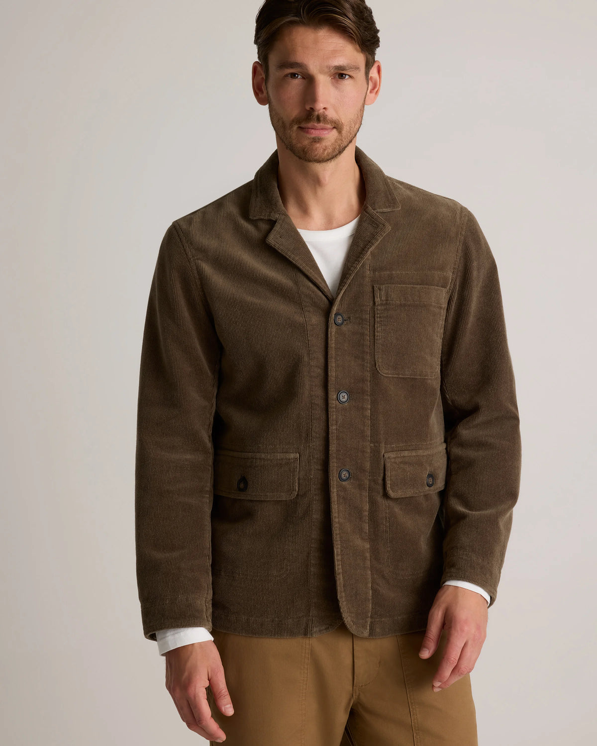 Organic Stretch Corduroy Chore Jacket - S / Seaweed