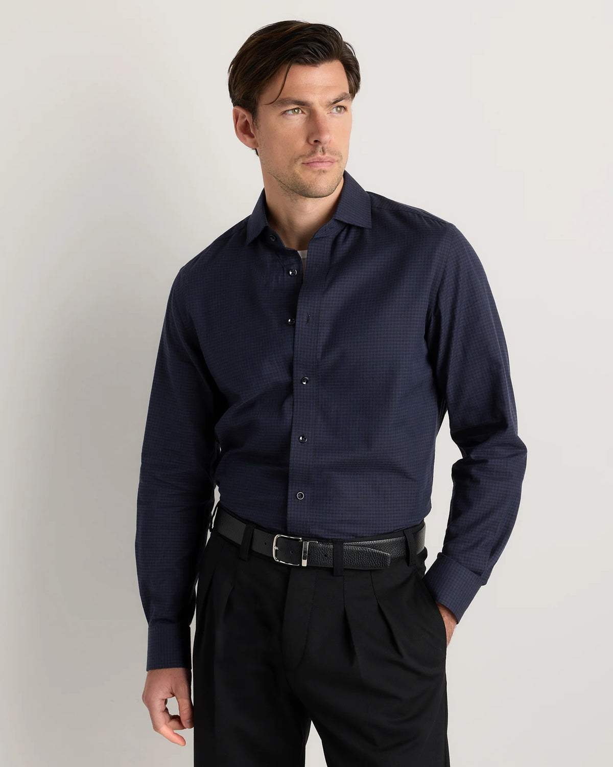 Organic Cotton Cashmere Dress Shirt - XS / Pale Blue
