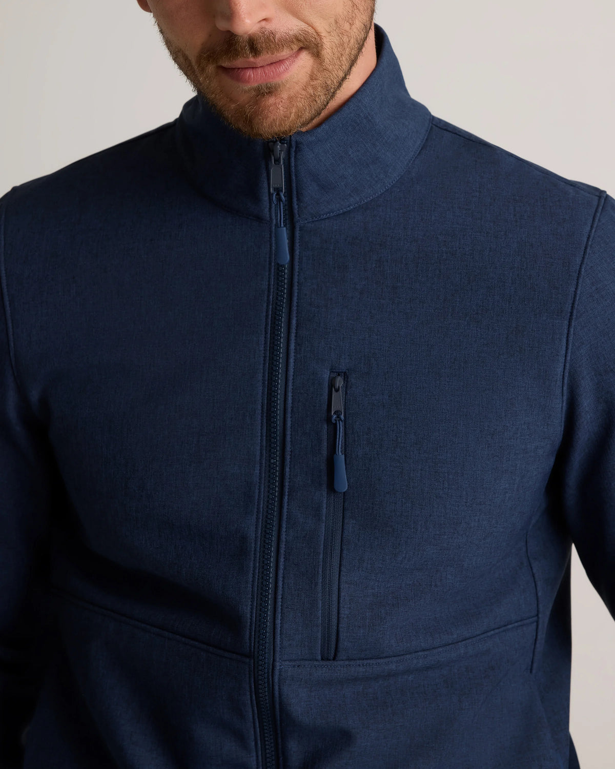 Softshell Fleece-Lined Full-Zip Jacket - S / Heather Shady Charcoal