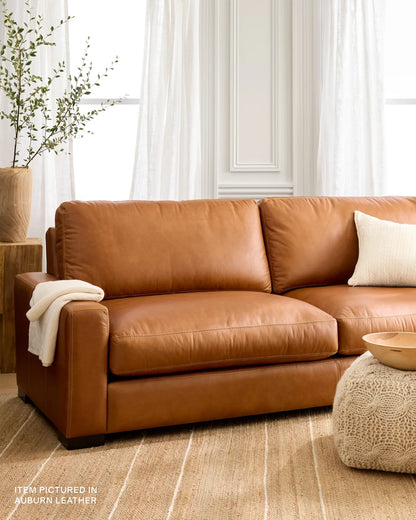 Stillman Sofa in Leather - 7ft / Auburn