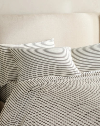 Bamboo Stripe Sham Set - Standard / Double Stripe Espresso