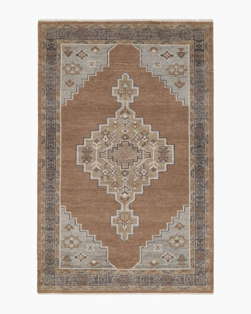 Chloe Hand-Knotted Wool Rug - 5' x 8' / Cognac