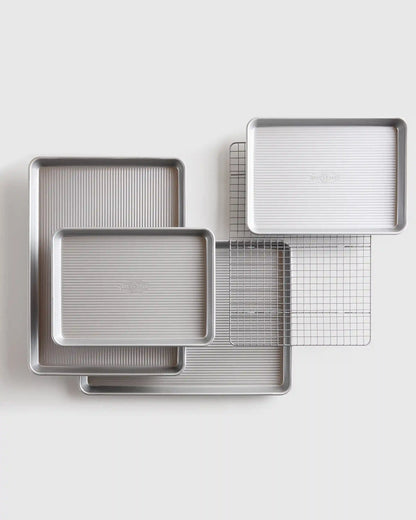 5-Pc Nonstick Steel Baking Sheet Set by USA Pan