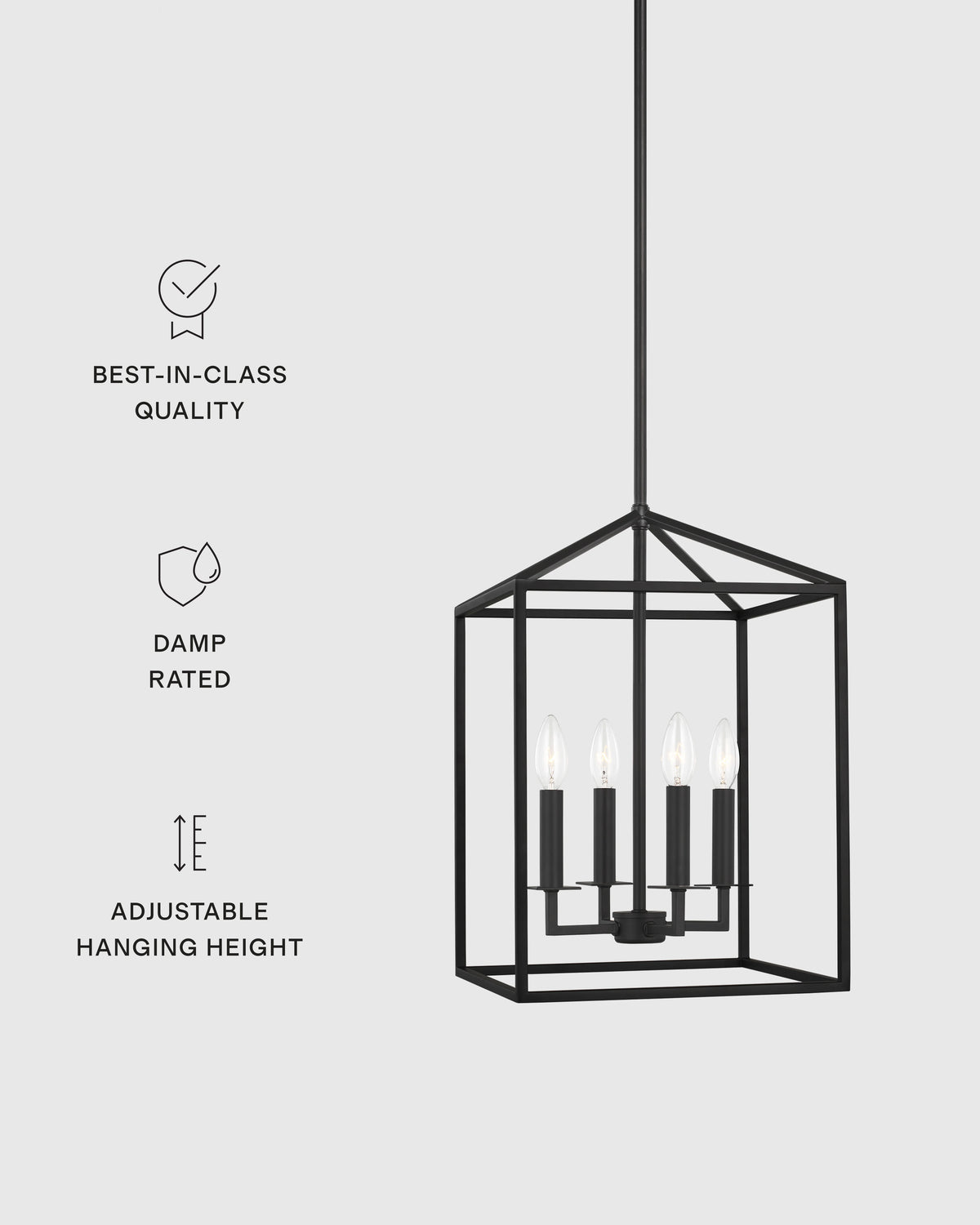 Steel Lantern Pendant Light - Small / Brass