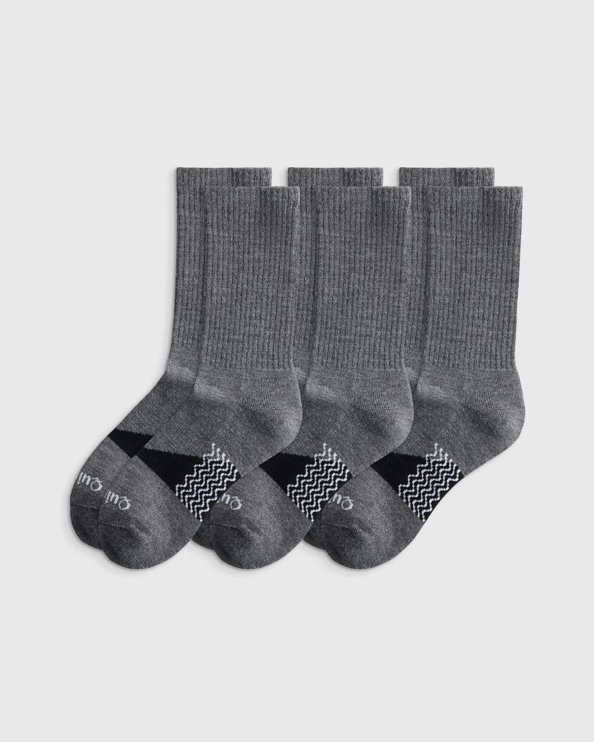 Alpaca Crew Socks (3-Pack) - S / Heather Grey