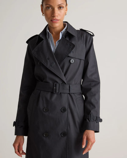 Comfort Stretch Long Trench Coat - XS / Dark Khaki