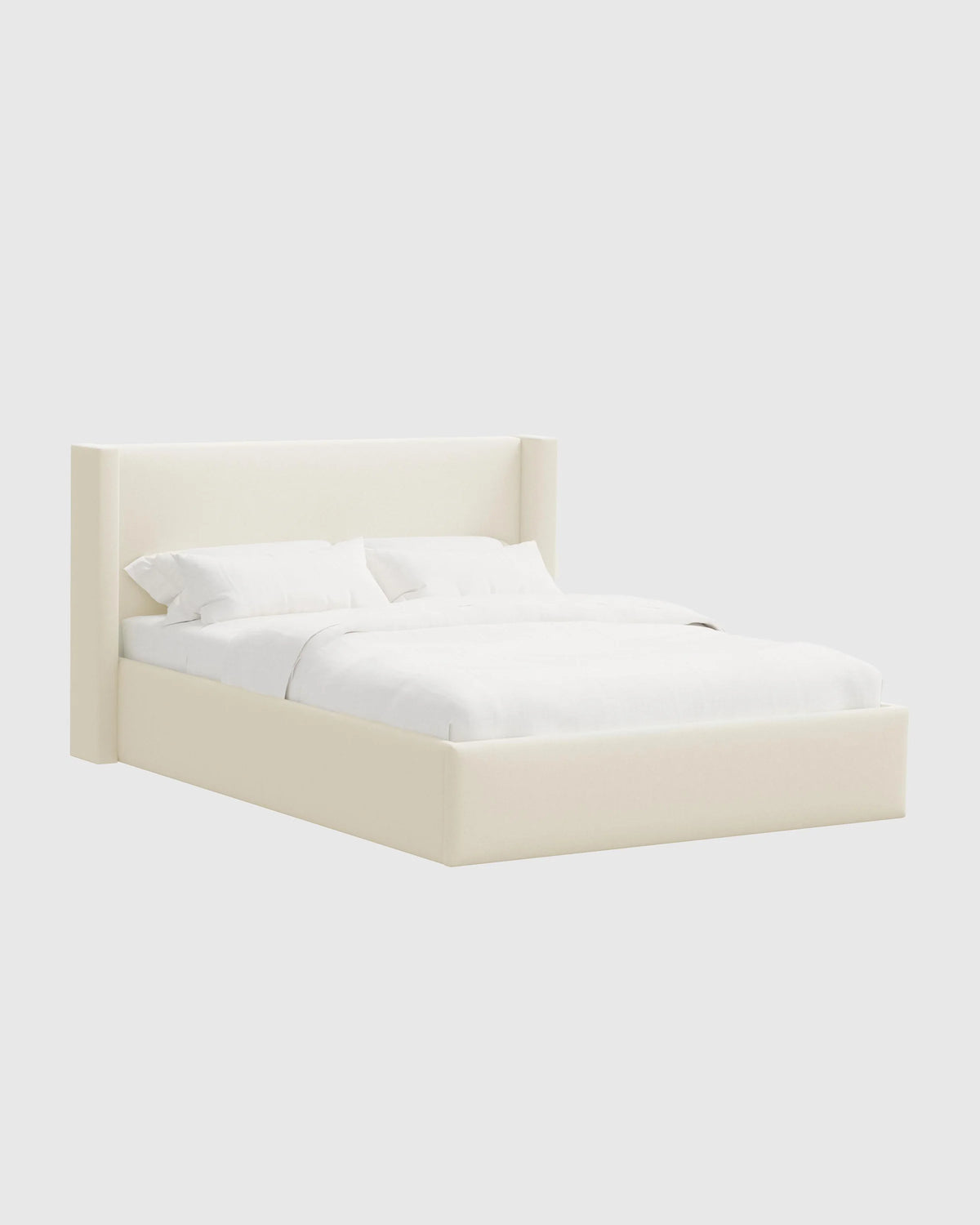 Wingback Bed in Performance Linen Blend - Full / Ivory