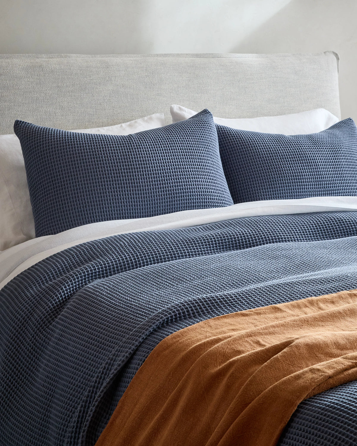 Organic Waffle Duvet Cover - Twin / White