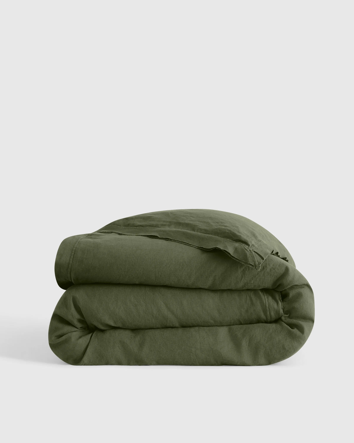 European Linen Double Flange Duvet Cover - Twin / Pine