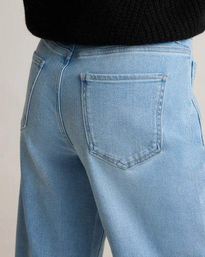 Bella Stretch Patch Pocket Wide Leg Jeans - 24 / Deep Sea Blue