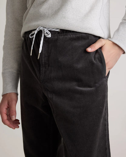 Organic Stretch Corduroy Drawstring Trousers - S / Storm Blue