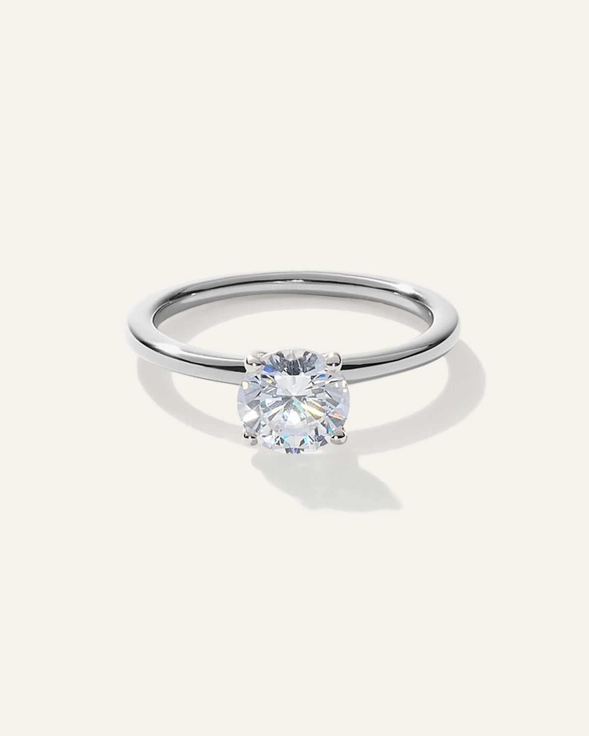 Lab Grown Diamond Round Petite Classic Engagement Ring - 4 / Yellow Gold