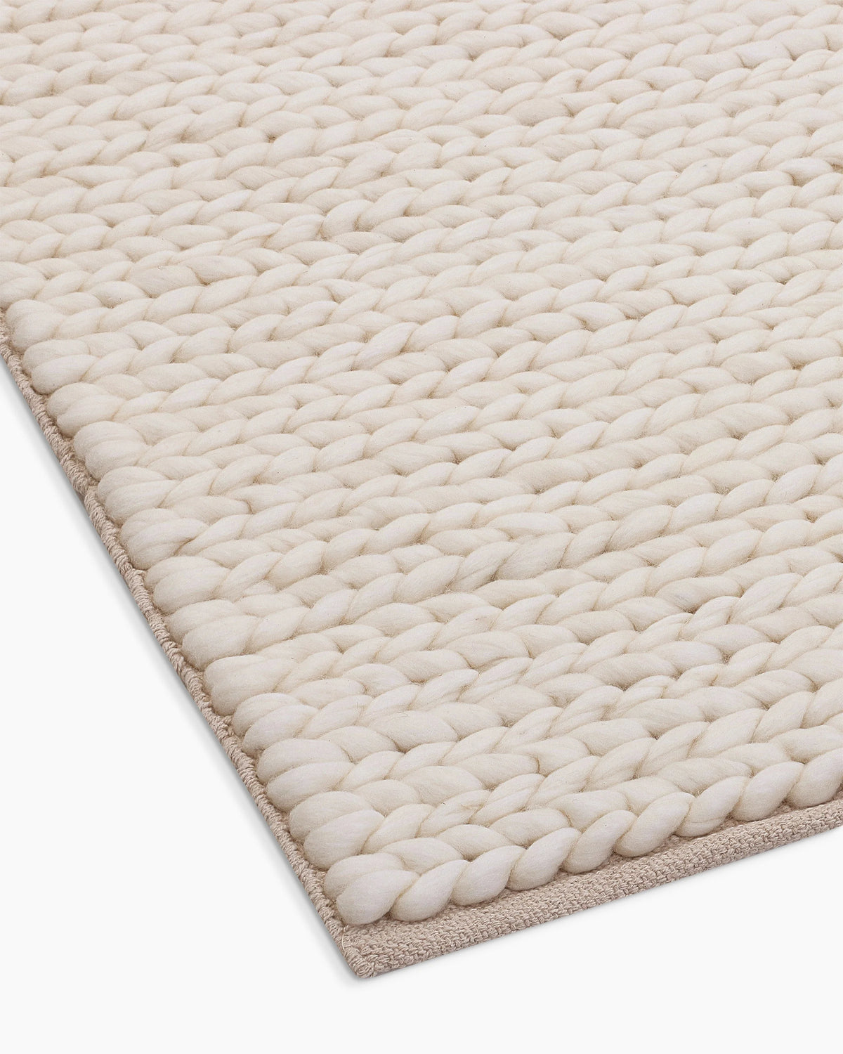 Chunky Hand Braided Wool Rug - 3' x 5' / Neutral