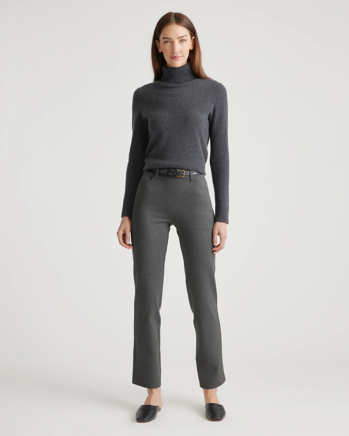 Ultra-Stretch Ponte Straight Leg 4-Pocket Pants - XS / Olive