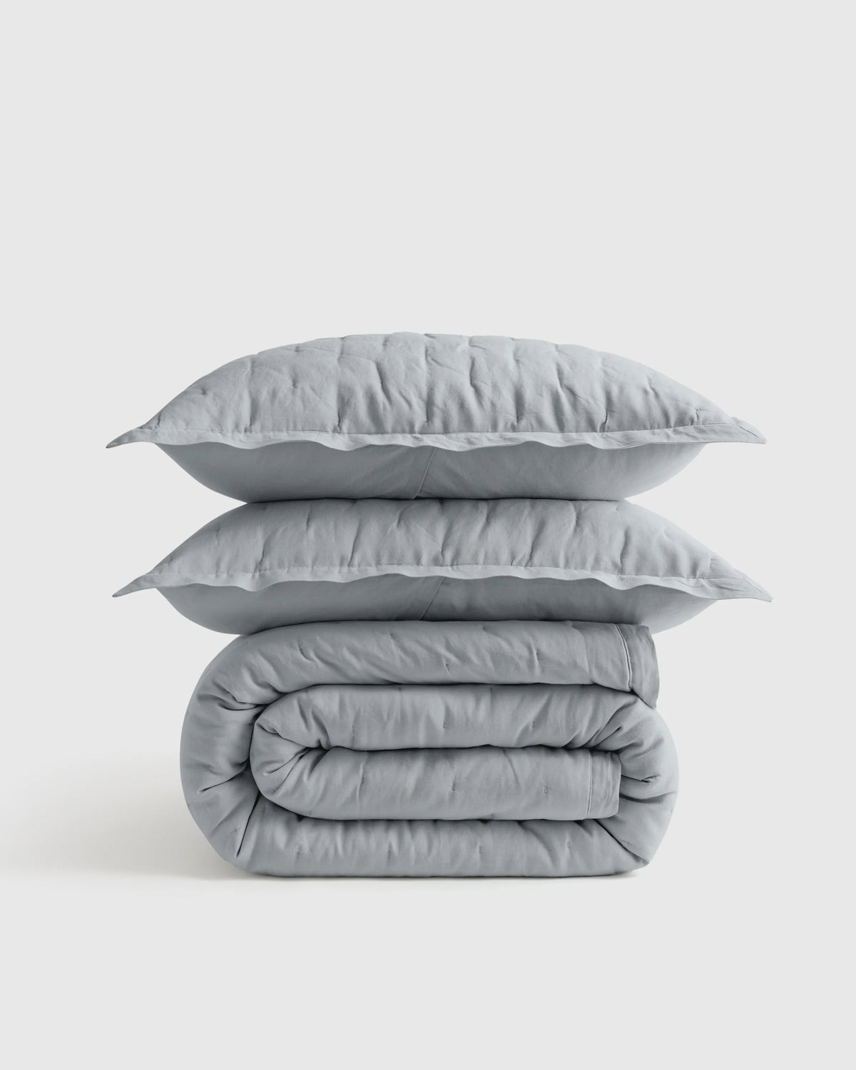 European Linen Dream Quilt Set - Twin / Dusty Olive