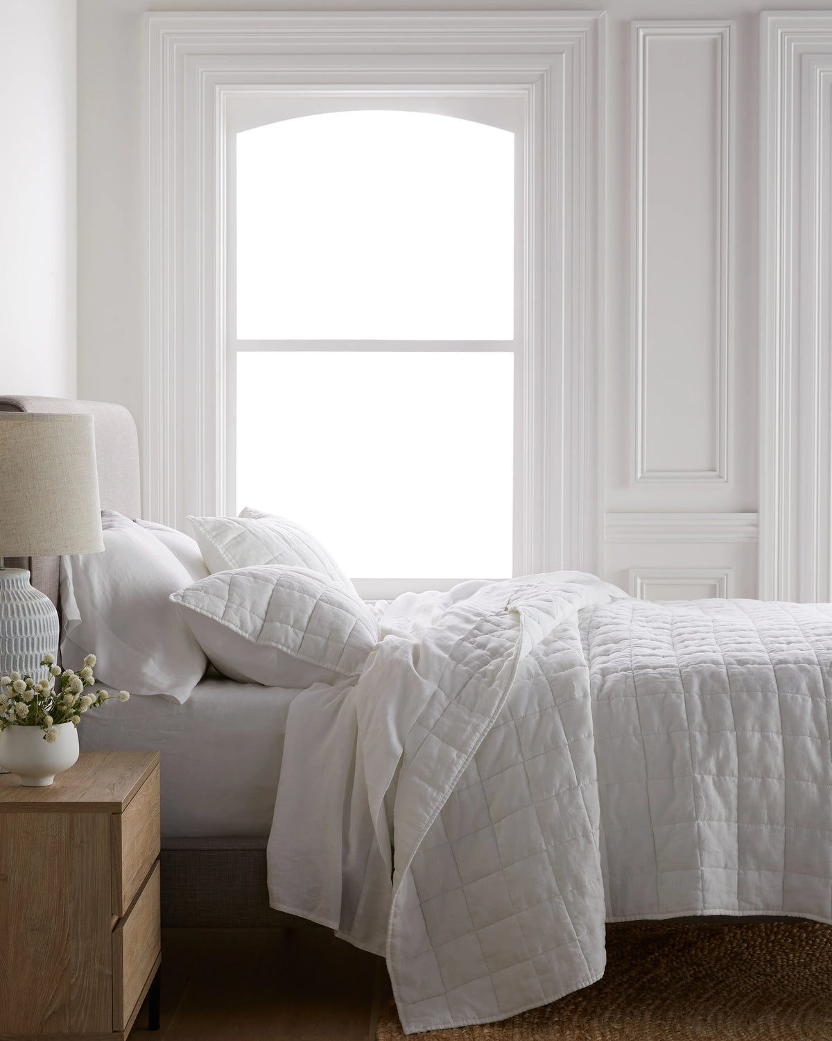 European Linen Box Quilt - Twin / Dusty Mauve
