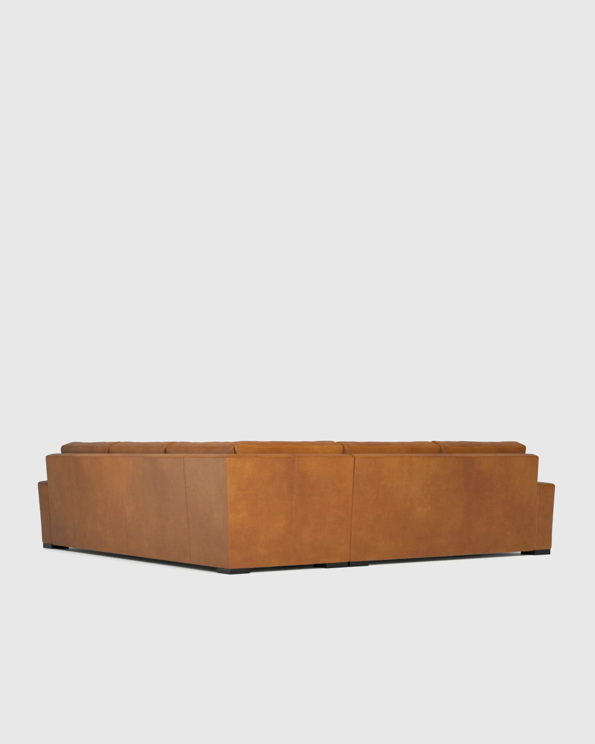 Stillman L Sectional in Leather - 116x116 / Auburn