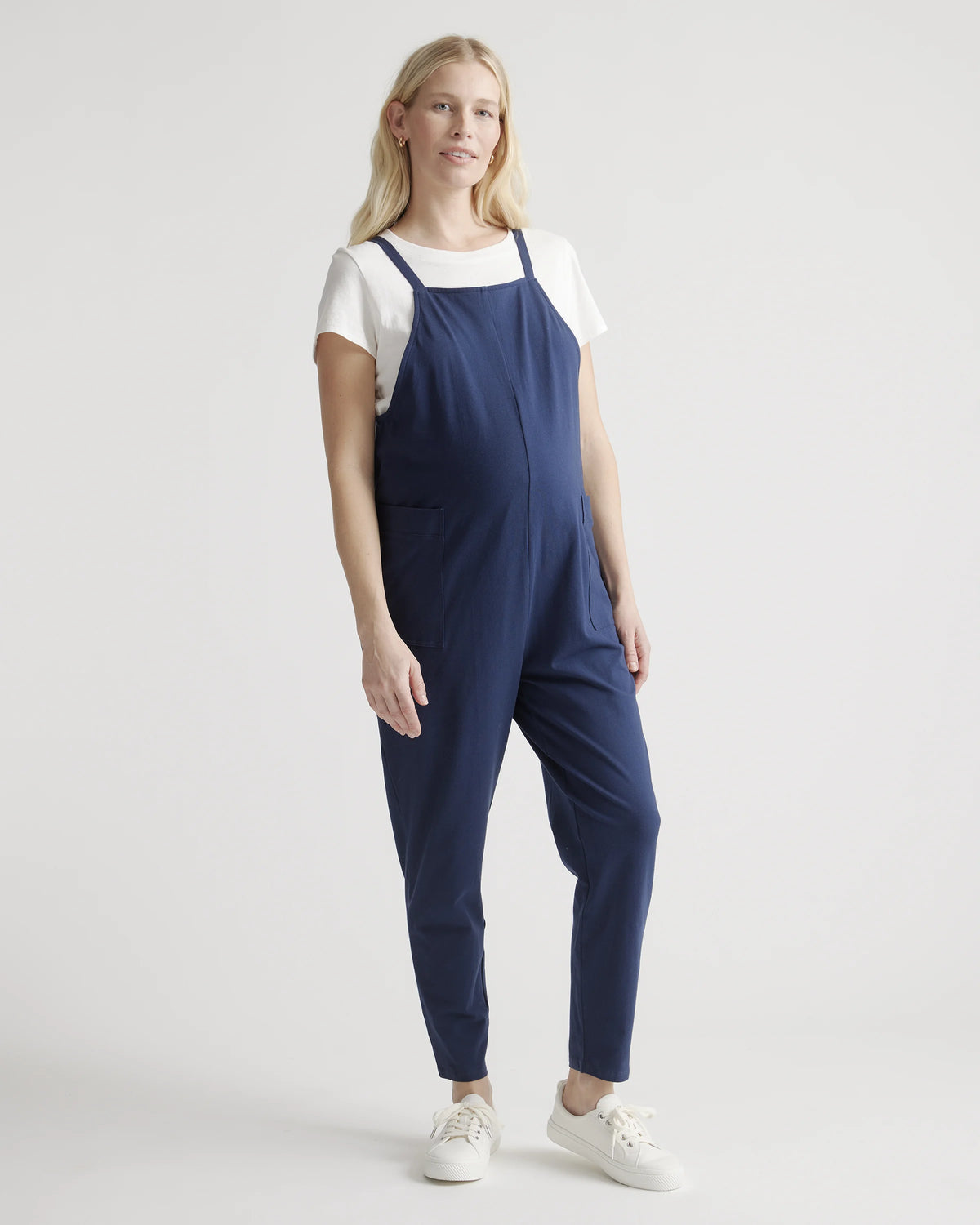 Organic Cotton Maternity Overalls - XS / Deep Navy
