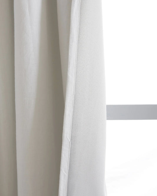 European Linen Room Darkening Curtain - Single Panel - 48x84 / White