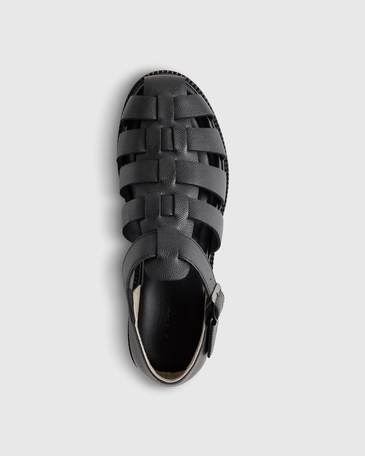 Calfskin Leather Fisherman Sandal - 7 / Black
