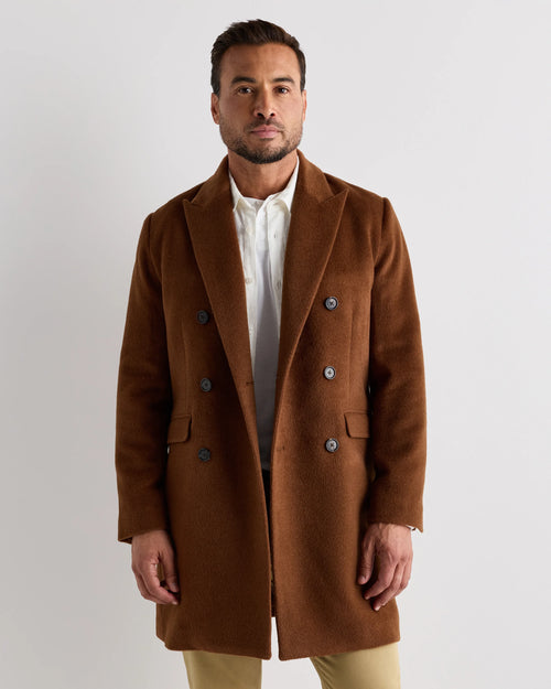 Camel Hair Double-Breasted Overcoat - S / Vicuna