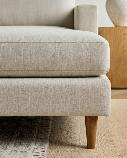 Atlas Midcentury Chaise Sectional in Performance Chenille Linen Blend - 106" Right Arm / Sorrell