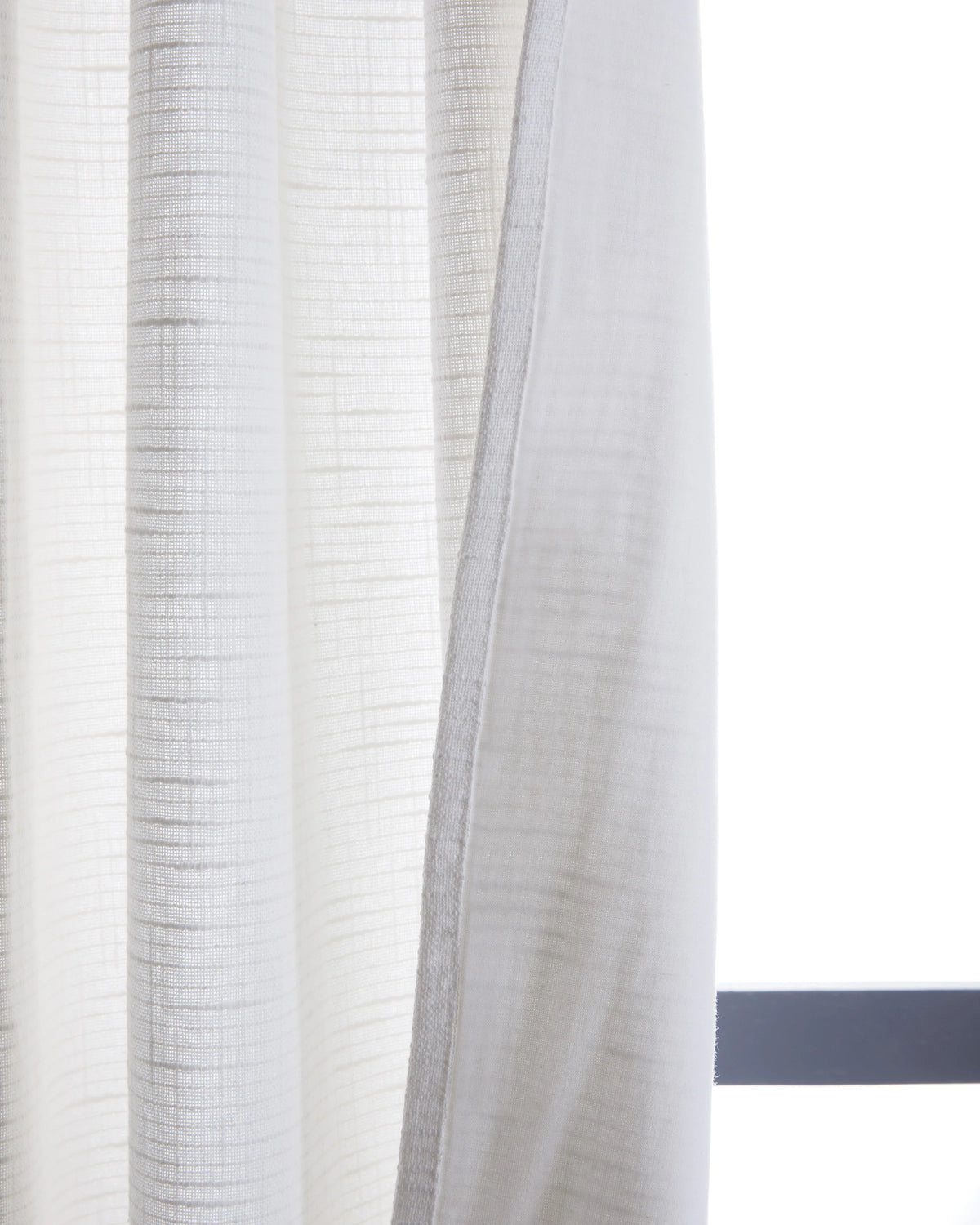 Cotton Slub Curtain - Single Panel - 48x84 / White