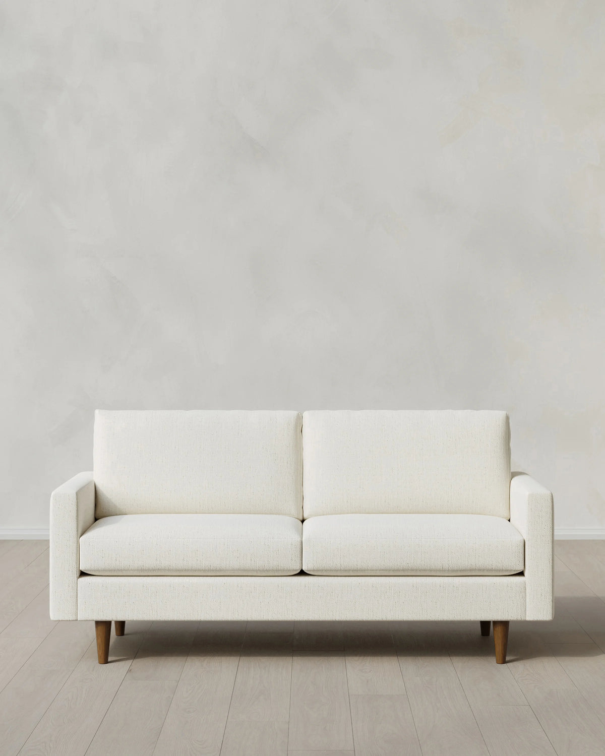 Atlas Midcentury Sofa in Performance Chenille Linen Blend - 6ft / Snow