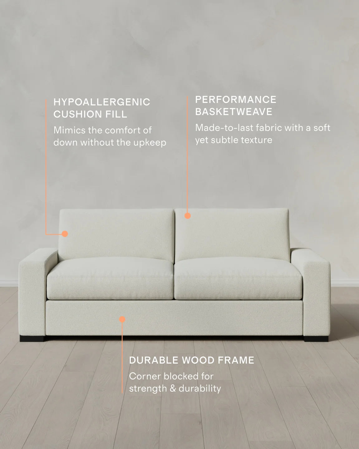 Stillman Sofa in Performance Basketweave - 7ft / Flax