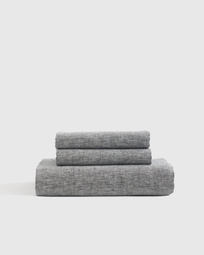 European Linen Chambray Fitted Sheet Set - Twin / Natural